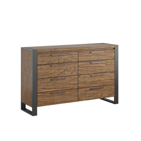 Brown Urban Industrial 8 - Drawer Engineered Wood Dresser - Restanew - Omega Lifestyles
