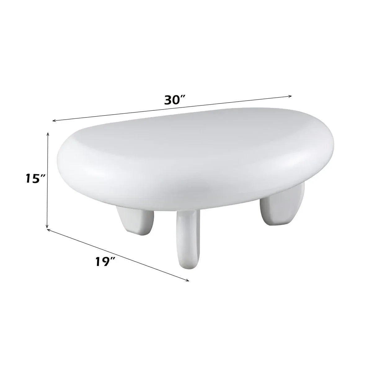Contemporary Gloss White High Gloss Synthetic Wood End Table - Omega Lifestyles