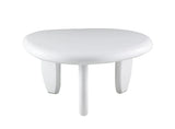 Contemporary Gloss White High Gloss Synthetic Wood End Table - Omega Lifestyles