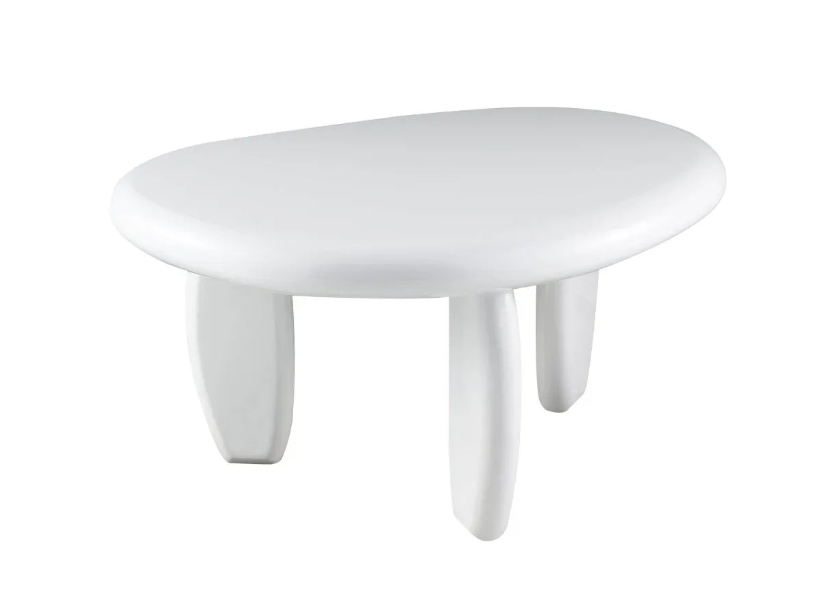 Contemporary Gloss White High Gloss Synthetic Wood End Table - Omega Lifestyles