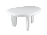 Contemporary Gloss White High Gloss Synthetic Wood End Table - Omega Lifestyles