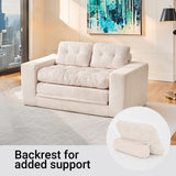 Convertible 2-in-1 Boneless Corduroy Loveseat Sofa Bed - Omega Lifestyles