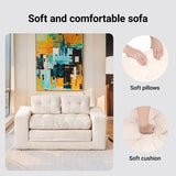 Convertible 2-in-1 Boneless Corduroy Loveseat Sofa Bed - Omega Lifestyles