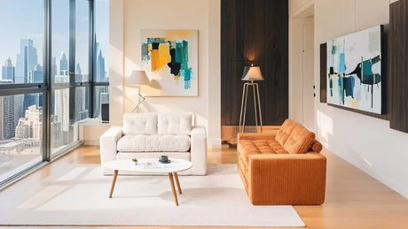 Convertible 2-in-1 Boneless Corduroy Loveseat Sofa Bed - Omega Lifestyles