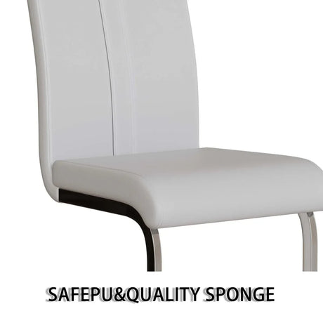 Creamy White MDF 7-Piece Modern Dining Table Chair Set - Omega Lifestyles