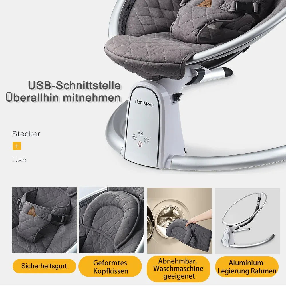 Electric Bluetooth Baby Bouncer Swing With Music Speaker - Omega Lifestyles