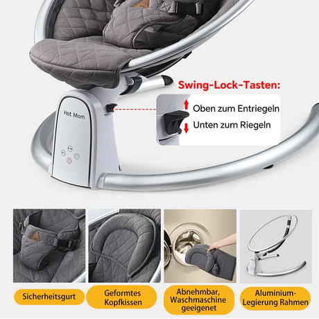 Electric Bluetooth Baby Bouncer Swing With Music Speaker - Omega Lifestyles