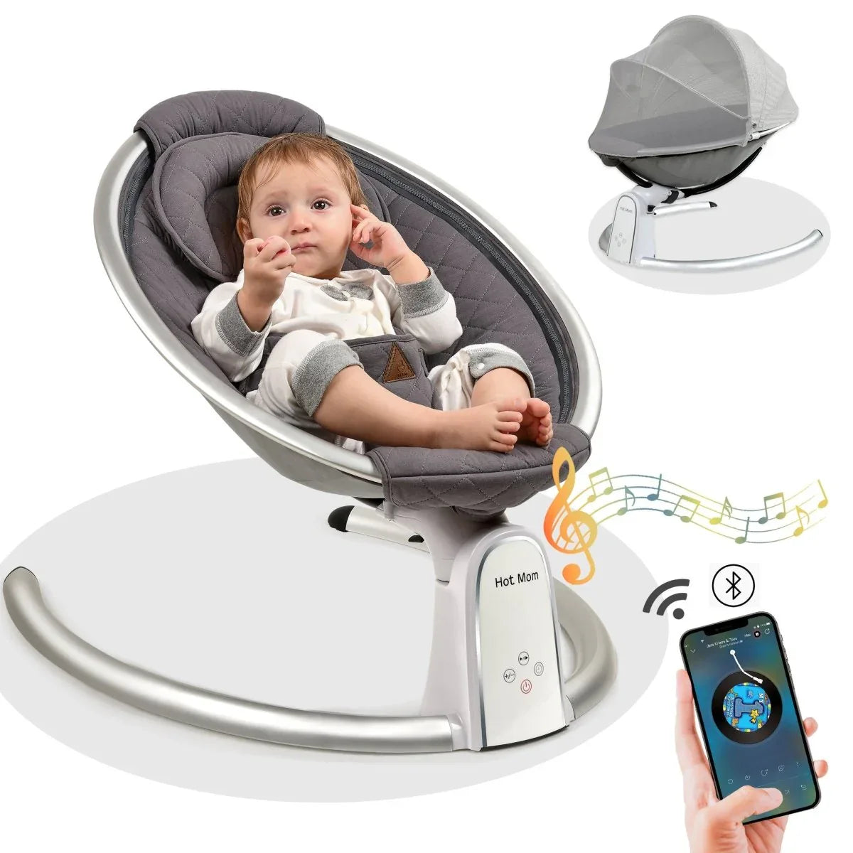 Electric Bluetooth Baby Bouncer Swing With Music Speaker - Omega Lifestyles