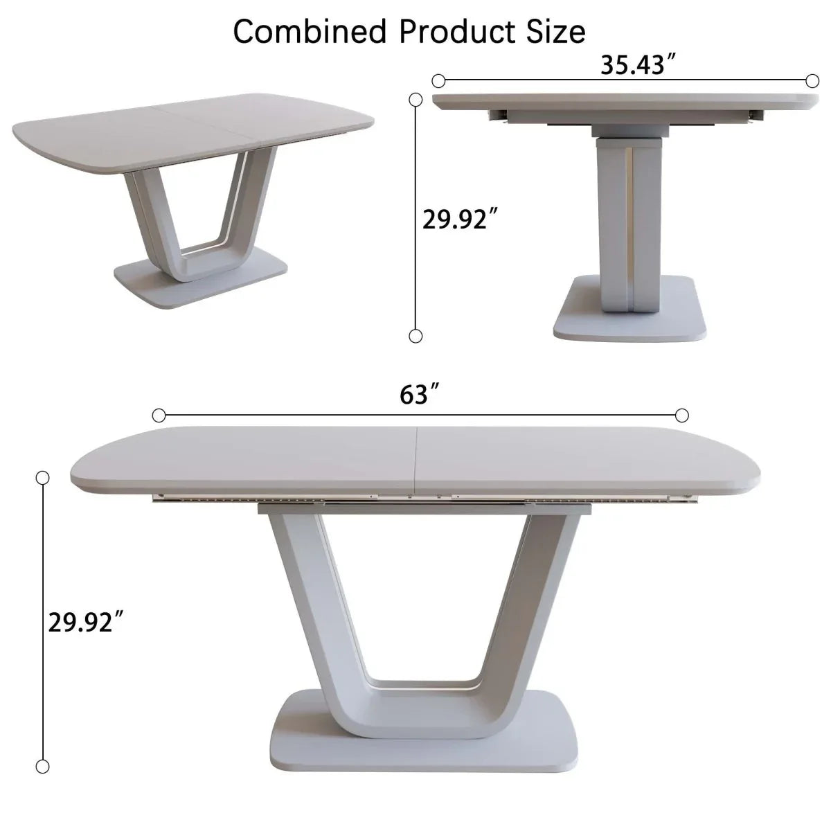 Expandable Modern MDF Dining Table With 4 PU Chairs Set - Omega Lifestyles