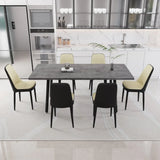 Expandable Rectangular Dining Table With Six PU Chairs - Omega Lifestyles