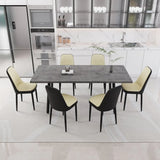 Expandable Rectangular Dining Table With Six PU Chairs - Omega Lifestyles