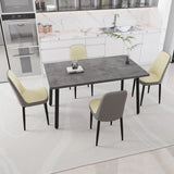 Expandable Rectangular MDF Dining Table With 4 Padded Chairs - Omega Lifestyles
