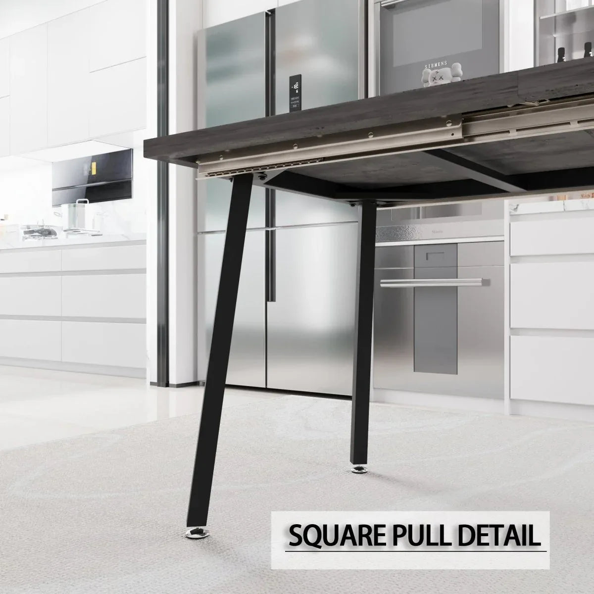 Expandable Rectangular MDF Dining Table With 4 Padded Chairs - Omega Lifestyles