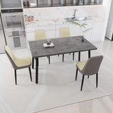 Expandable Rectangular MDF Dining Table With 4 Padded Chairs - Omega Lifestyles