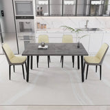 Expandable Rectangular MDF Dining Table With 4 Padded Chairs - Omega Lifestyles