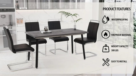 Expandable Square Dining Table Set With 4 Cushioned Armless Chairs - Omega Lifestyles