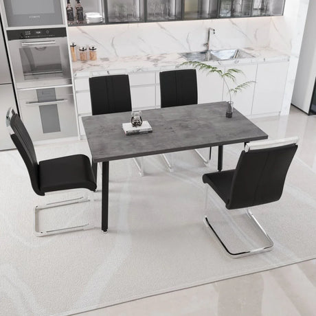 Expandable Square Dining Table Set With 4 Cushioned Armless Chairs - Omega Lifestyles