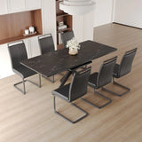 Extendable MDF Dining Table Set With 6 Cushioned Chairs - Omega Lifestyles