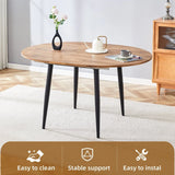 Extendable Round MDF Dining Table With Four PU Chairs - Omega Lifestyles