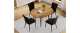 Extendable Round MDF Dining Table With Four PU Chairs - Omega Lifestyles