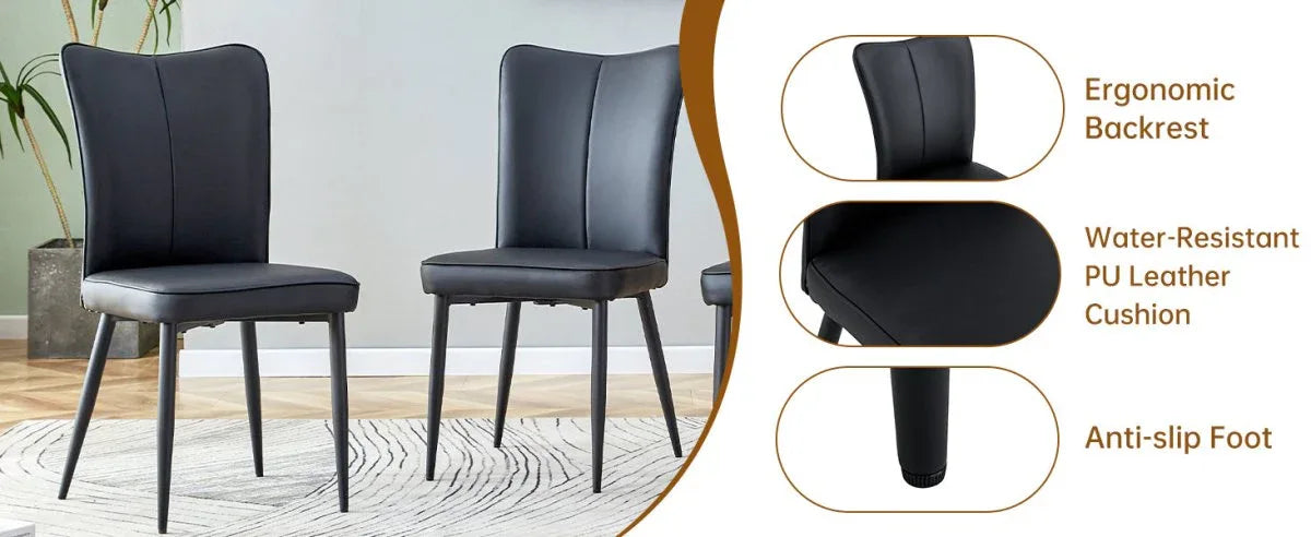 Extendable Round MDF Dining Table With Four PU Chairs - Omega Lifestyles