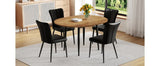 Extendable Round MDF Dining Table With Four PU Chairs - Omega Lifestyles