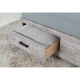 Farmhouse Style Grey Solid Wood King Bed Frame With Storage - Restanew - Omega Lifestyles