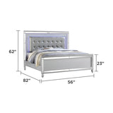 Full Crystal - Tufted Upholstered LED Wood Bed Frame - Restanew - Omega Lifestyles