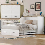 Full Foldable Murphy Cabinet Bed With Charging Station - Restanew - Omega Lifestyles