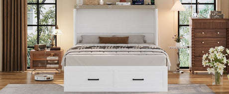 Full Foldable Murphy Cabinet Bed With Charging Station - Restanew - Omega Lifestyles