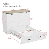 Full Foldable Murphy Cabinet Bed With Charging Station - Restanew - Omega Lifestyles