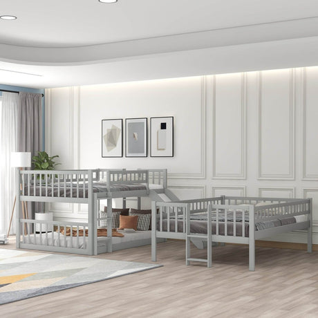 Full Over Full Over Full Triple Solid Wood Full Bed Frame - Restanew - Omega Lifestyles