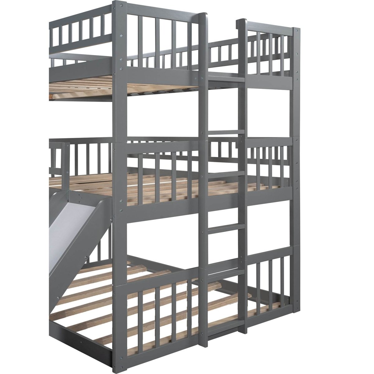Full Over Full Over Full Triple Solid Wood Full Bed Frame - Restanew - Omega Lifestyles