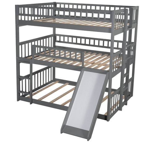 Full Over Full Over Full Triple Solid Wood Full Bed Frame - Restanew - Omega Lifestyles