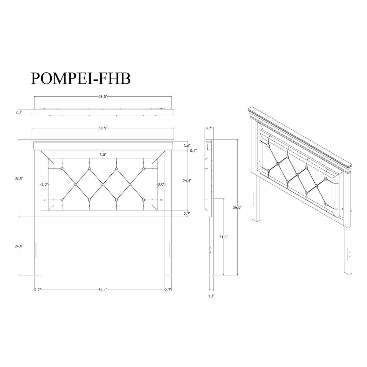 Full Panel Bed With Crystal Tufted Padded Headboard And LED Lighting - Restanew - Omega Lifestyles