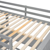 Full Size Gray Solid Wood Loft Bed With Desk and Drawers - Sleep Galleria