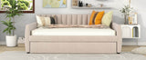 Full Upholstered Velvet Daybed With Pull-Out Trundle - Sleep Galleria