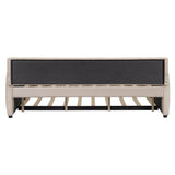 Full Upholstered Velvet Daybed With Pull-Out Trundle - Sleep Galleria