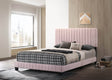 Full Velvet Foam Bed Frame With Modern Pink Finish - Restanew - Omega Lifestyles