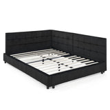 Full Velvet Upholstered Mid - Century Daybed Frame - Restanew - Omega Lifestyles