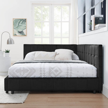 Full Velvet Upholstered Mid - Century Daybed Frame - Restanew - Omega Lifestyles