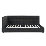 Full Velvet Upholstered Mid - Century Daybed Frame - Restanew - Omega Lifestyles