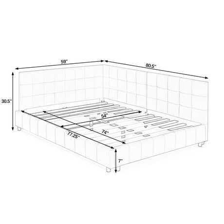 Full Velvet Upholstered Mid - Century Daybed Frame - Restanew - Omega Lifestyles