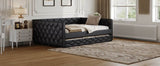 Full XL Upholstered Daybed With Trundle And LED Lighting - Restanew - Omega Lifestyles