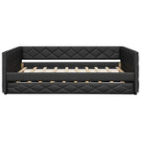 Full XL Upholstered Daybed With Trundle And LED Lighting - Restanew - Omega Lifestyles
