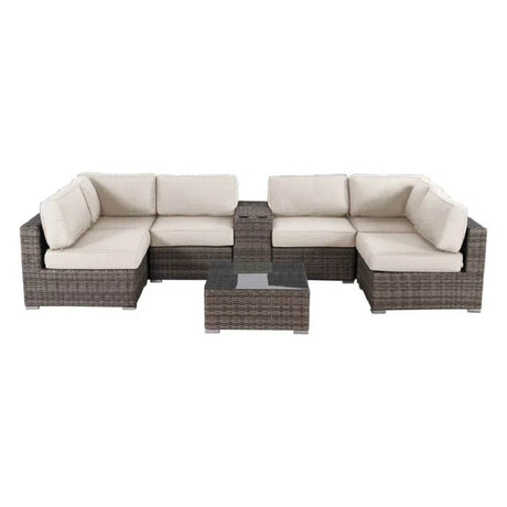 Fully Assembled Weather - Resistant Outdoor Wicker Sectional Seating Set - Restanew - Omega Lifestyles
