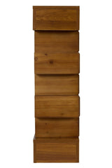 Geometric Block Stacked Wood Rectangular Console Table - Omega Lifestyles