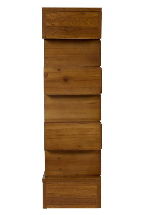 Geometric Block Stacked Wood Rectangular Console Table - Omega Lifestyles