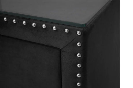 Glam Velvet Upholstered Six-Drawer Tufted Dresser - Omega Lifestyles