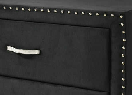 Glam Velvet Upholstered Six-Drawer Tufted Dresser - Omega Lifestyles